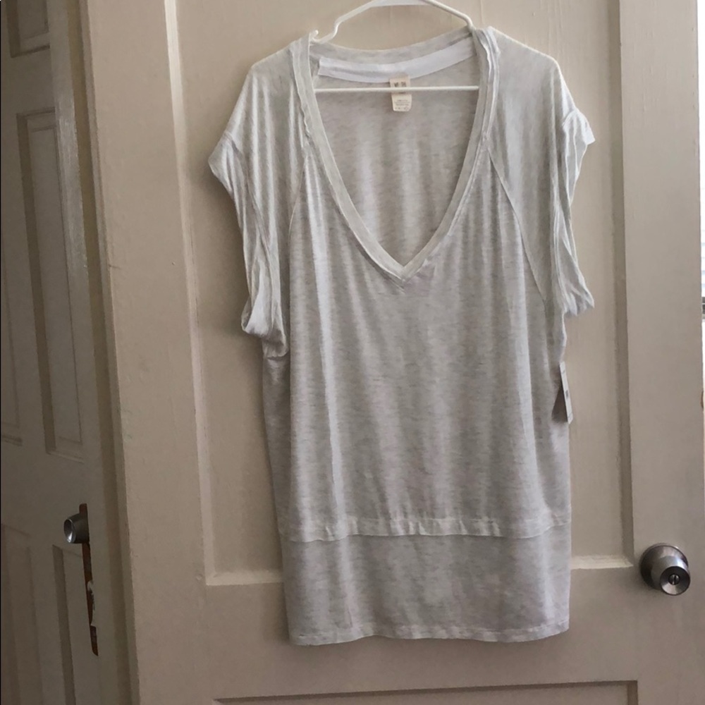 Light grey fancy Tshirt from Free People. size L